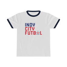 Load image into Gallery viewer, Indy City Futbol Wordmark Ringer Tee

