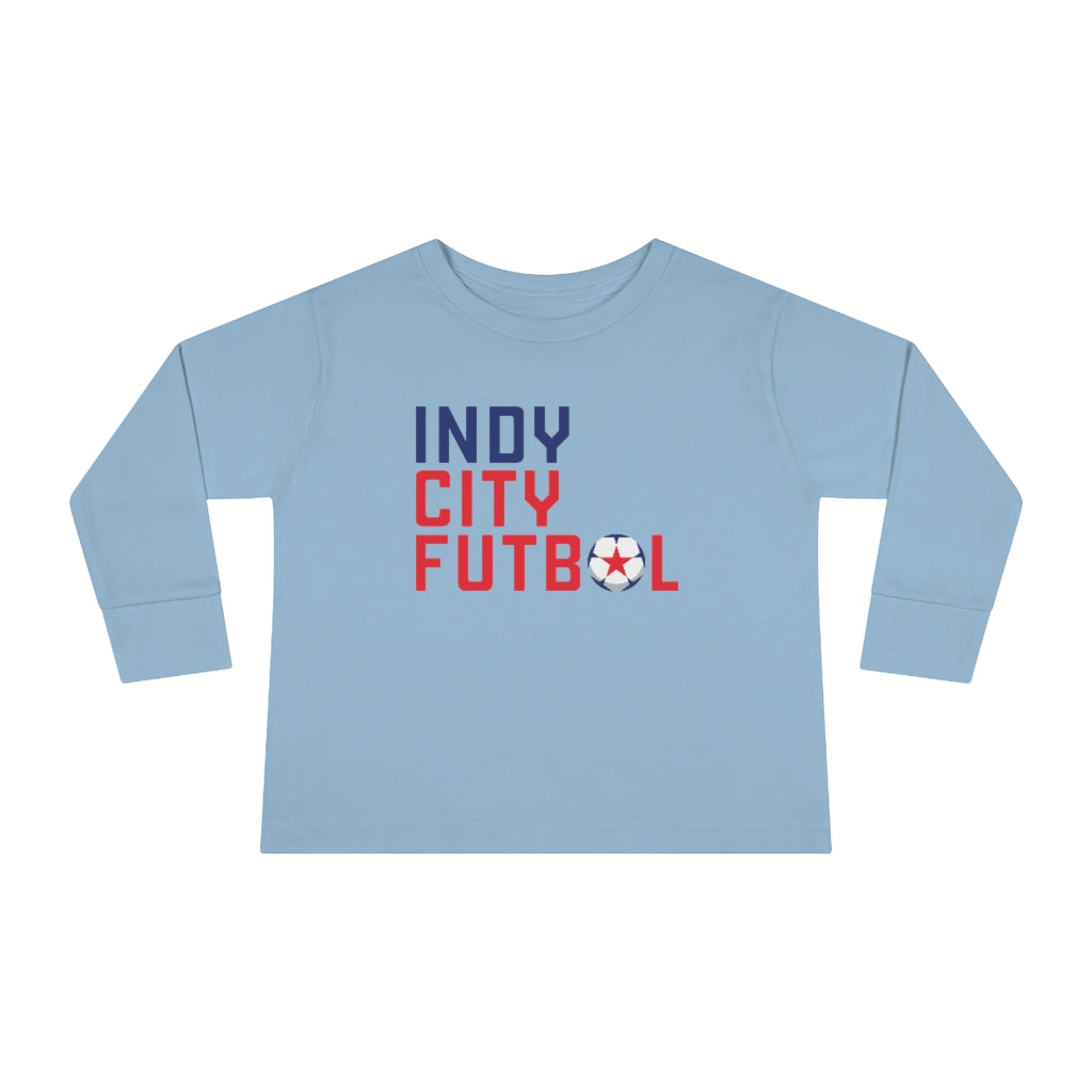 Indy City Futbol Wordmark Toddler Long Sleeve Tee
