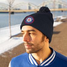 Load image into Gallery viewer, Indy City Futbol Badge Pom Beanie
