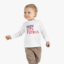 Load image into Gallery viewer, Indy City Futbol Wordmark Toddler Long Sleeve Tee
