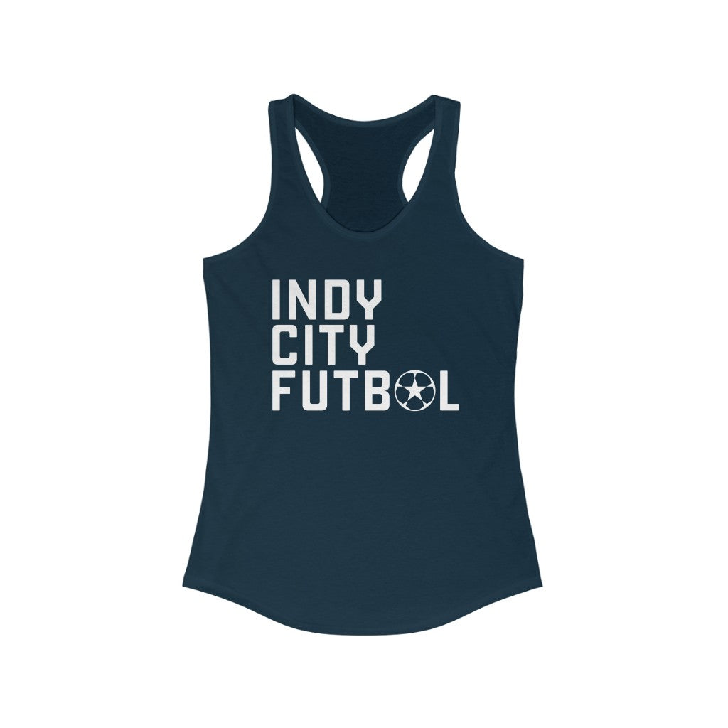 Indy City Futbol Wordmark Racerback Tank