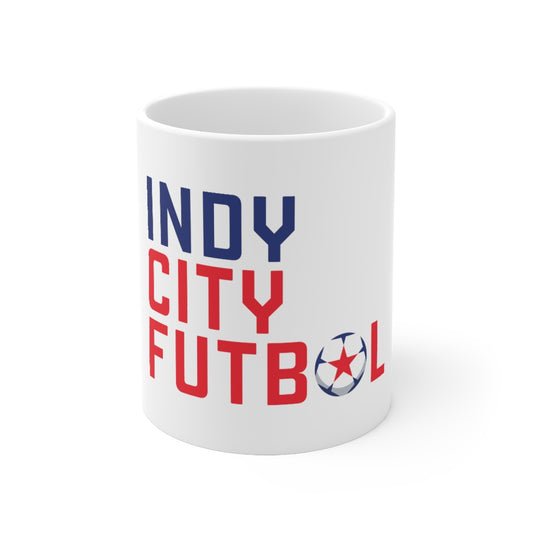 Indy City Futbol Wordmark Ceramic Mug