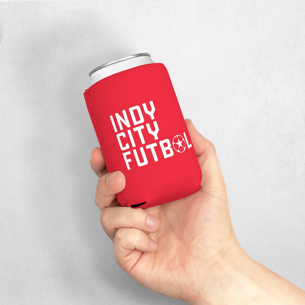 Copy of Indy City Futbol White/Red Wordmark Can Cooler Sleeve
