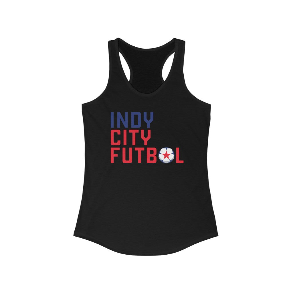 Indy City Futbol Wordmark Racerback Tank