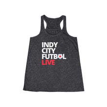 Load image into Gallery viewer, Indy City Futbol LIVE Women&#39;s Flowy Racerback Tank
