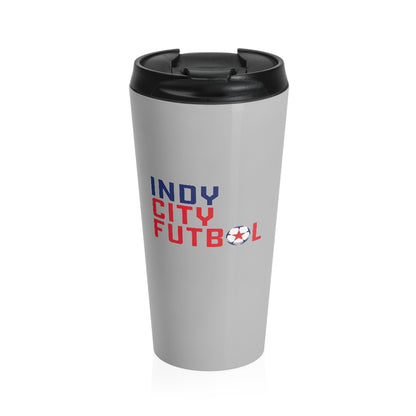 Indy City Futbol Wordmark Steel Travel Mug