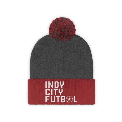 Indy City Futbol Wordmark Pom Beanie