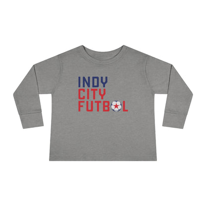 Indy City Futbol Wordmark Toddler Long Sleeve Tee