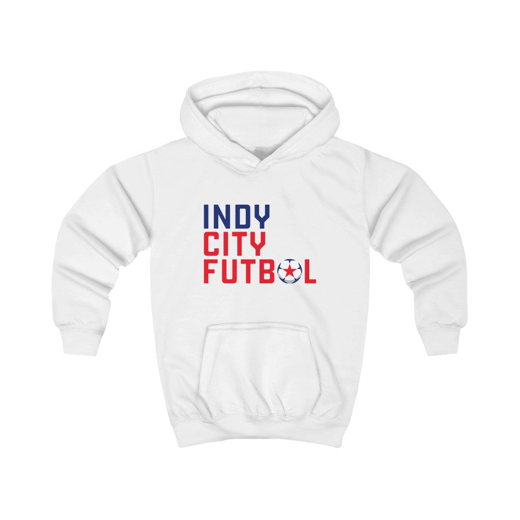 Indy City Futbol Wordmark Kids Hoodie