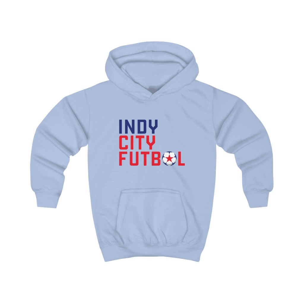 Indy City Futbol Wordmark Kids Hoodie